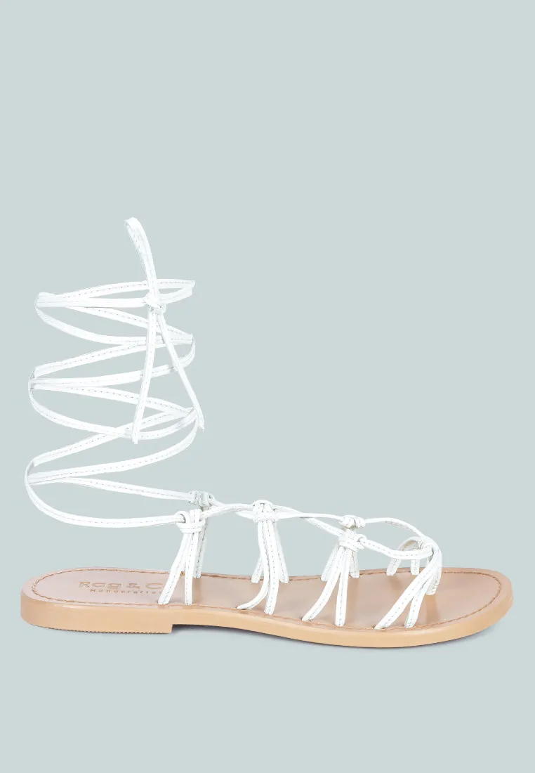 Baxea Handcrafted Tie Up String Flats