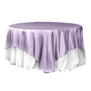 Square 90"x90" Satin Table Overlay - Lavender
